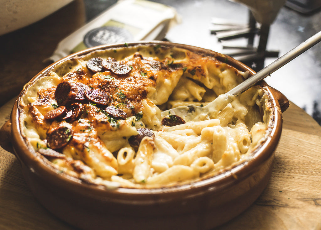 Spicy Chorizo and Vintage Reserve Cheddar Bake – Barber's