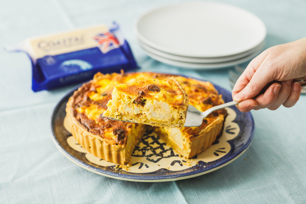 Cauliflower cheese and chorizo tart
